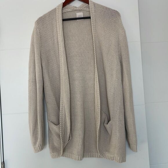 Loft 82 Cream Knit Cardigan Size Medium - Picture 1 of 9